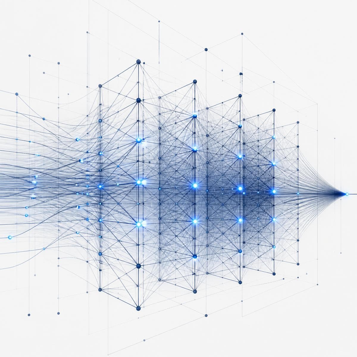 Abstract visualization of a connected enterprise data network